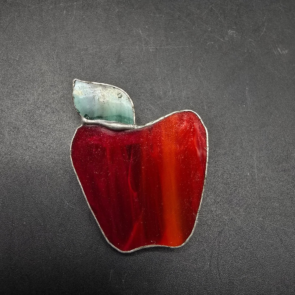 Stained Glass Apple Brooch Teacher Appreciation Gift Fruit